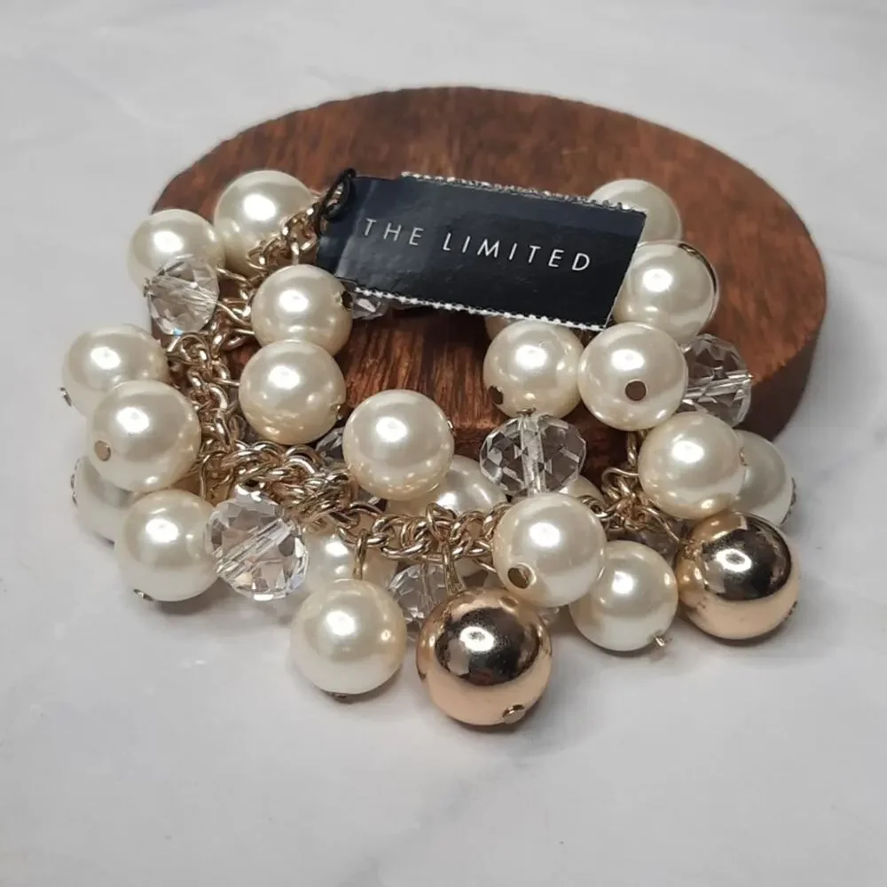 The Limited Faux Pearl Beaded Cluster Bracelet